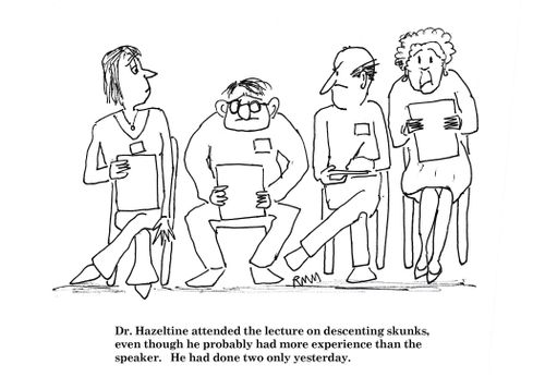 Dr. Hazeltine attended the lecture on descenting skunks...