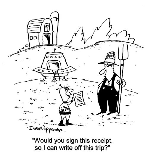 'Would you sign this receipt, so I can write off this trip?'