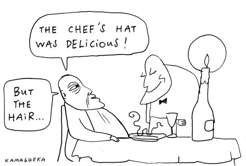 'The chef's hat was delicious! But the hair...'