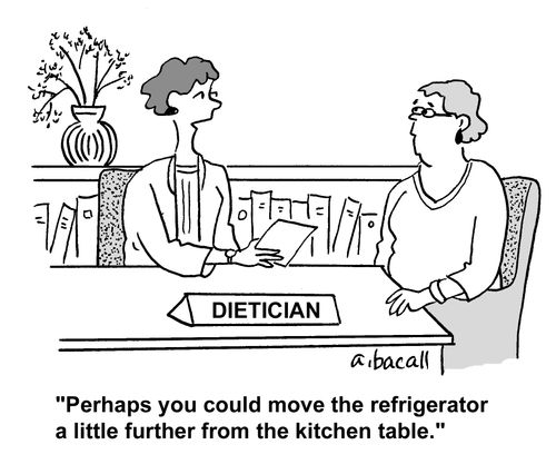 'Perhaps you could move the refrigerator a little further from the kitchen table.'