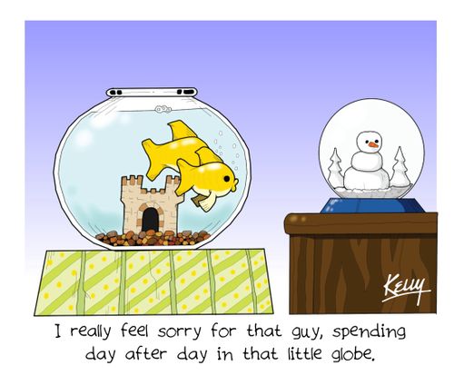 'I really feel sorry for that guy, spending day after day in that little globe.'