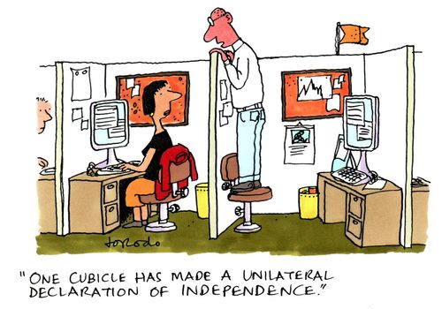 'One cubicle has made a unilateral declaration of independence.'