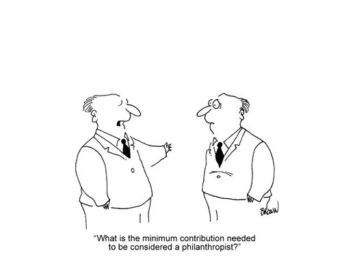 'What is the minimum contribution needed to be considered a philanthropist?'