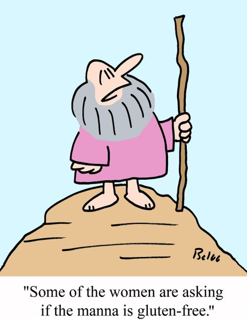 'Some of the women are asking if the manna is gluten-free.'