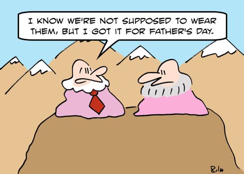 'I know we're not supposed to wear them, but I got it for Father's Day.'