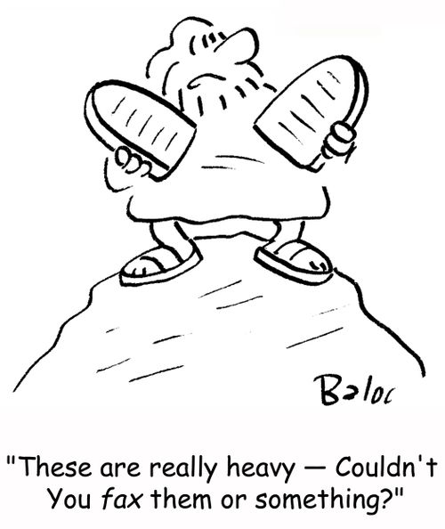 'These are really heavy -- Couldn't you fax them or something?'