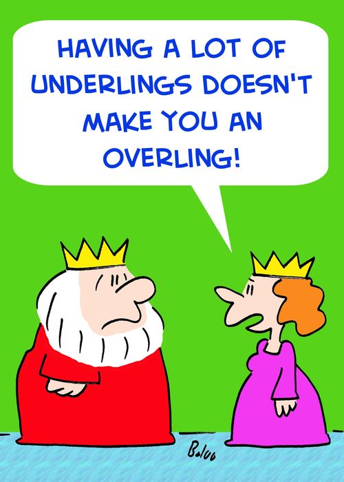 'Having a lot of underlings doesn't make you an overling!'