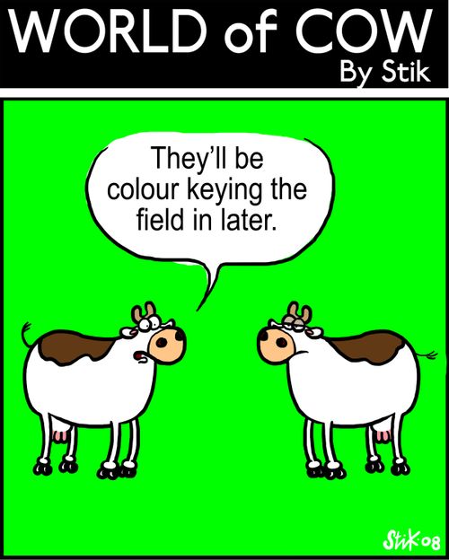 They'll be colour keying the field in later!
