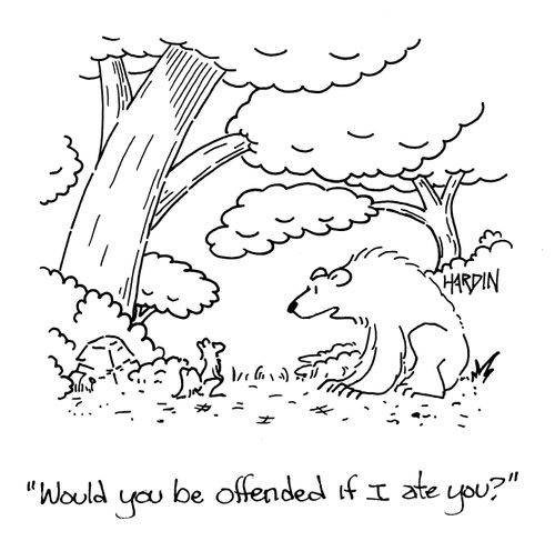 'Would you be offended if I ate you?'