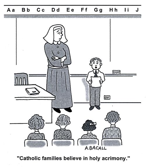 'Catholic families believe in holy acrimony.'