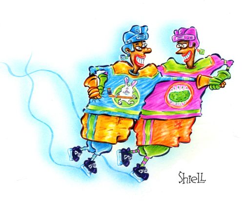 Hockey Pairs Skaters.