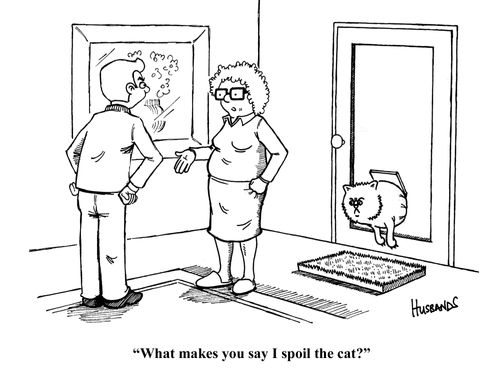 'What makes you say I spoil the cat?'