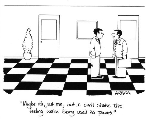 'Maybe it's just me, but I can't shake the feeling we're being used as pawns.'