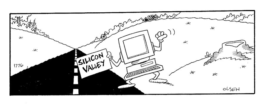 Computer Hitching a Ride to Silicon Valley