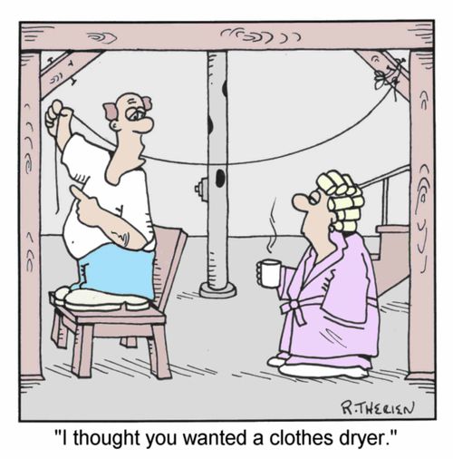 Washing Line - "I thought you wanted a clothes dryer." (Colour)