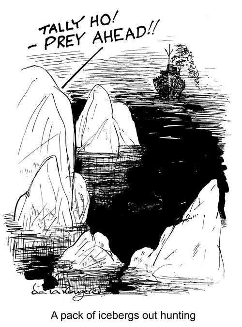 A pack of icebergs out hunting