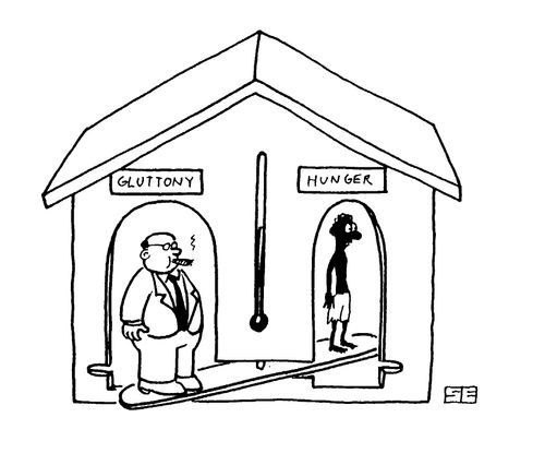 The scales between gluttony and hunger
