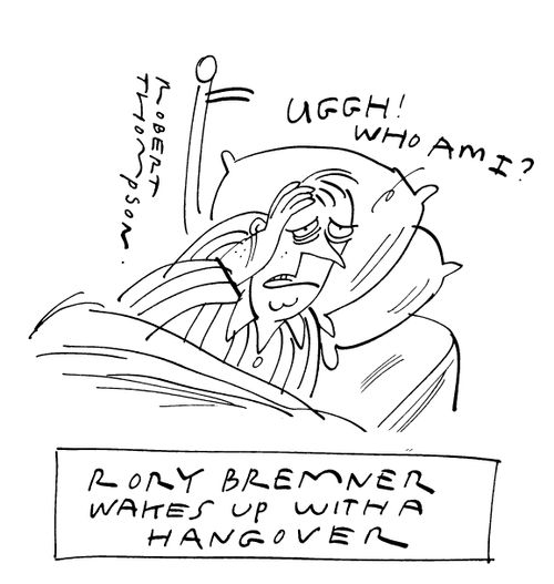 "Uggh! Who am I?" 'Rory Bremner wakes up with a hangover'