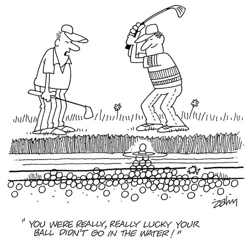 'You were really, really lucky your ball didn't go in the water!'