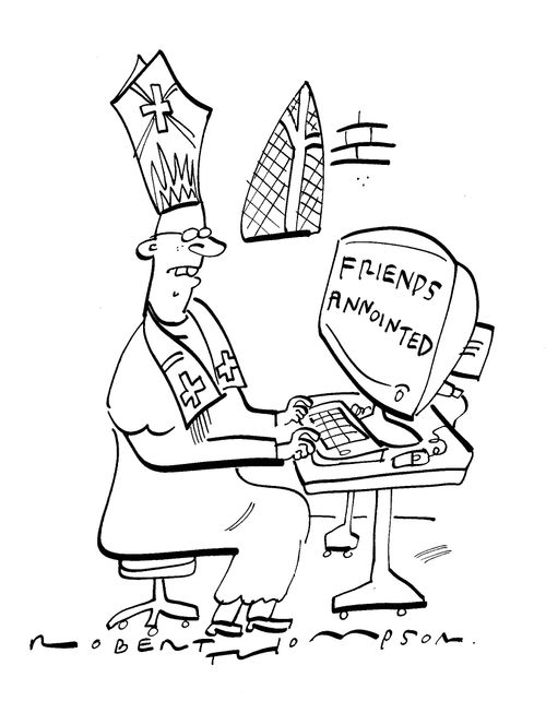 Bishop looking at 'friends annointed' website.