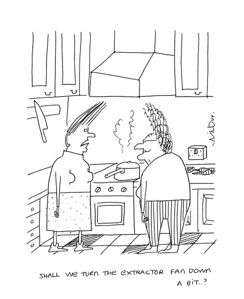 'Shall we turn the extractor fan down a bit...?'