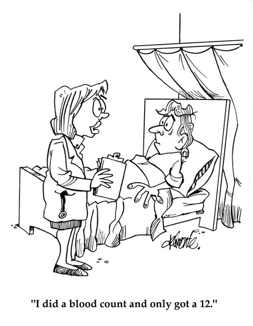 'I did a blood count and only got a 12.'