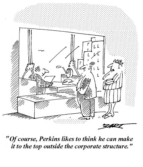 "Of course, Perkins likes to think he can make it to the top outside the corporate structure."