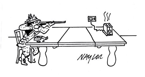 Bandit shooting toaster.