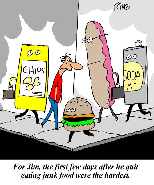 For Jim, the first few days after he quit eating junk food were the hardest.