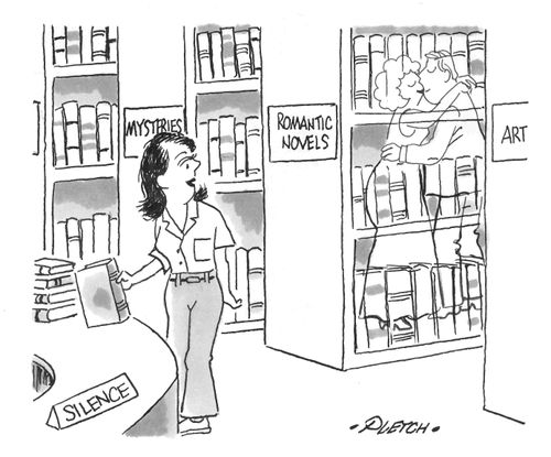 Romance in the library.