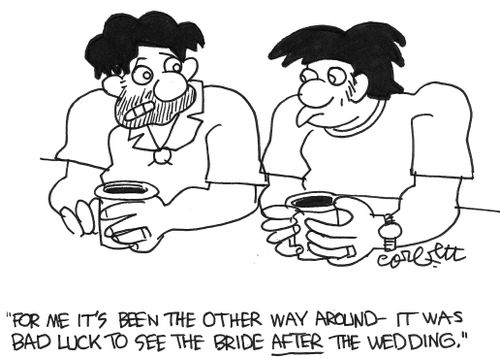 "For me it was bad luck to see the bride after the wedding."