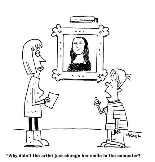 "Why didn't the artist just change her smile in the computer?"