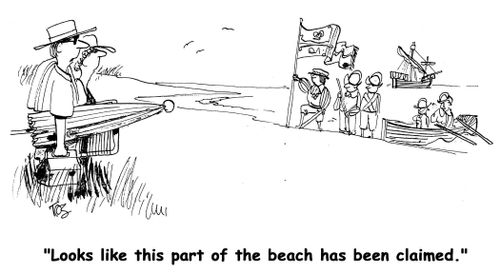 'Looks like this part of the beach has been claimed.'