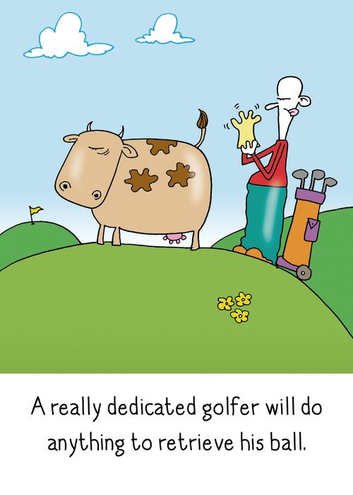 A really dedicated golfer will do anything to retrieve his ball.