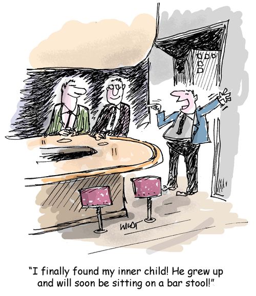 'I finally found my inner child! He grew up and will soon be sitting on a bar stool!'