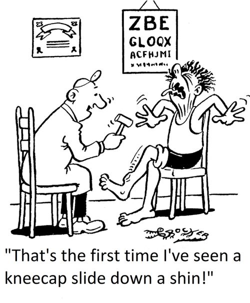 'That's the first time I've seen a kneecap slide down a shin!'