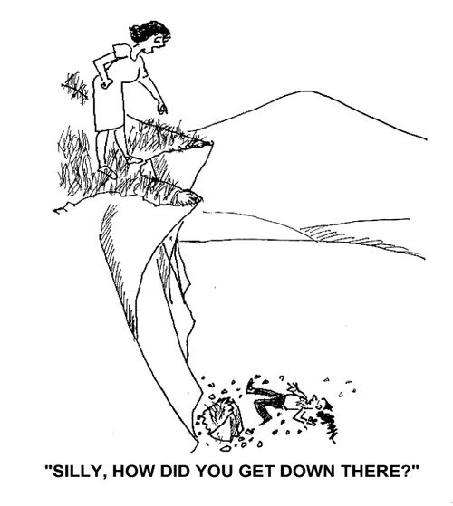 'Silly, how did you get down there'