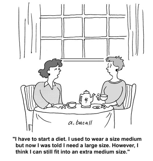 'I have to start a diet. I used to wear a size medium but now I was told I need a larger size. However, I think I can still fit into an extra medium size.'