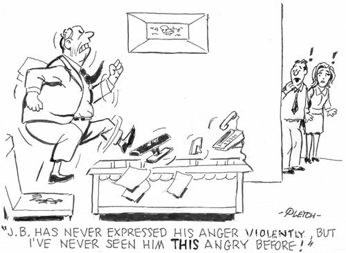 'J.B. has never expressed his anger violently, but I've never seen him THIS angry before!'