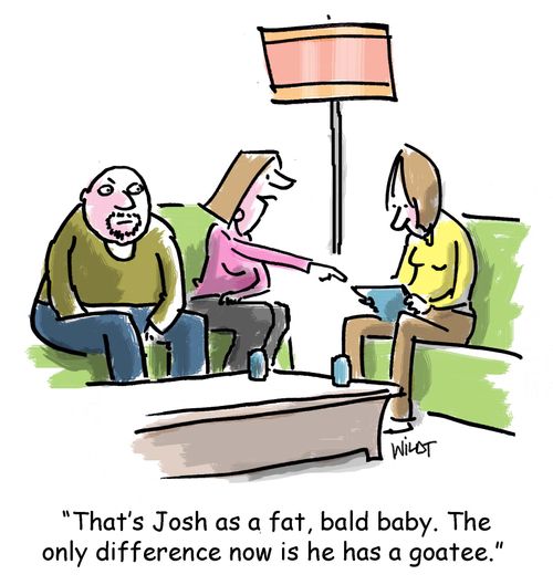 'That's Josh as a fat, bald baby. The only difference now is he has a goatee.'