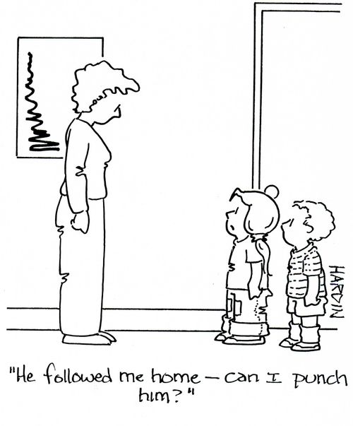 'He followed me home - Can I punch him?'