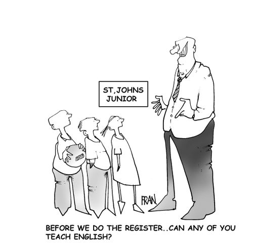 'Before we do the register..can any of you teach English?'