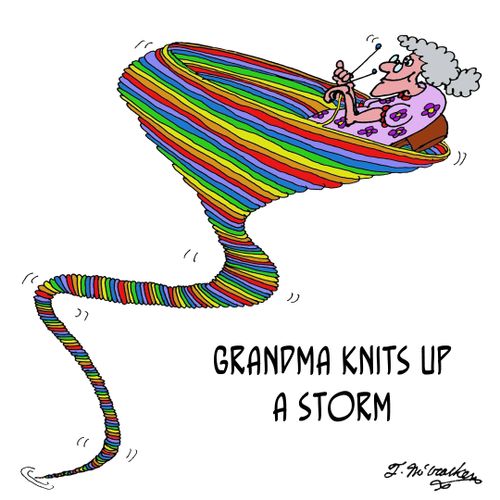 Grandma Knits Up A Storm