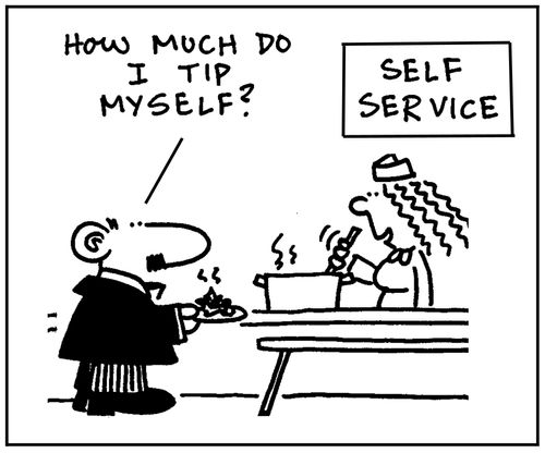 'How much do I tip myself?'