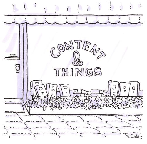 Book store entitled: 'Content & Things'.