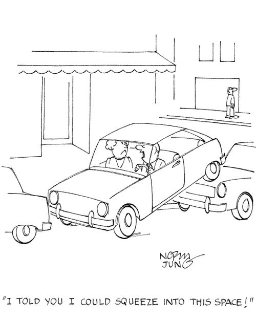 'I told you I could squeeze into this space!'