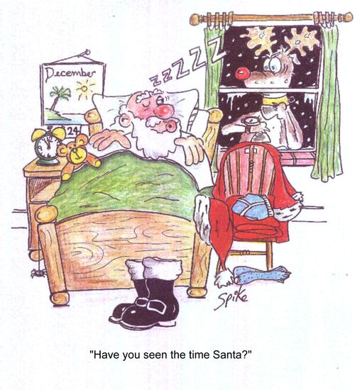 'Have you seen the time, Santa?'
