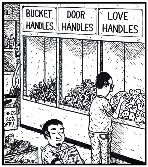 Bucket handlesDoor handlesLove handles.