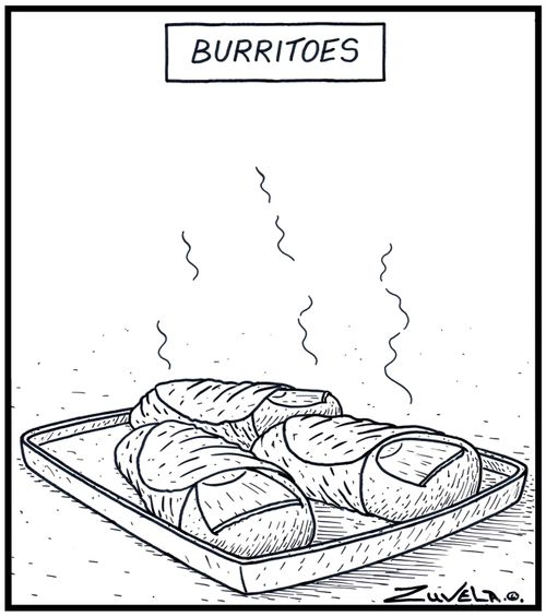 Burritos in the form of Toes
