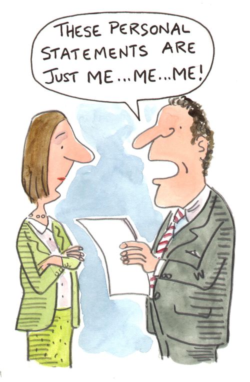 'These personal statements are just me...me...me!'